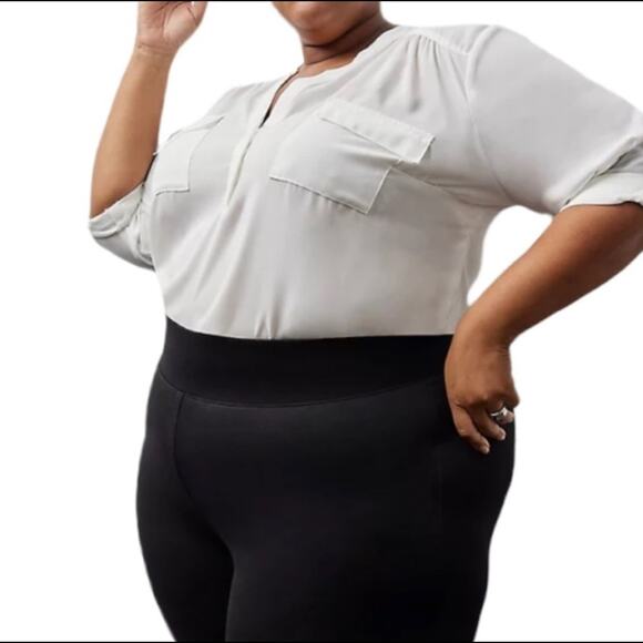 Torrid Pixie Pull On 1X Pants Luxe Ponte Black Slim Fix High Rise - Picture 2 of 12